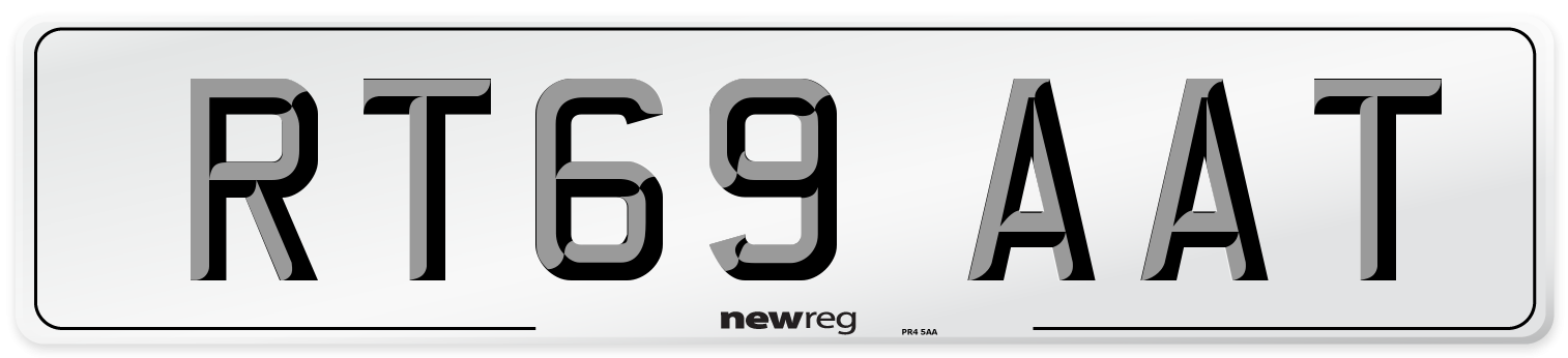 RT69 AAT Number Plate from New Reg